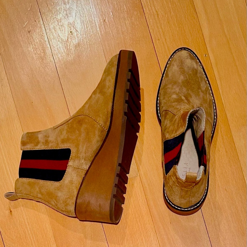 Cecelia New York Gemma Wedge Boots, Honey